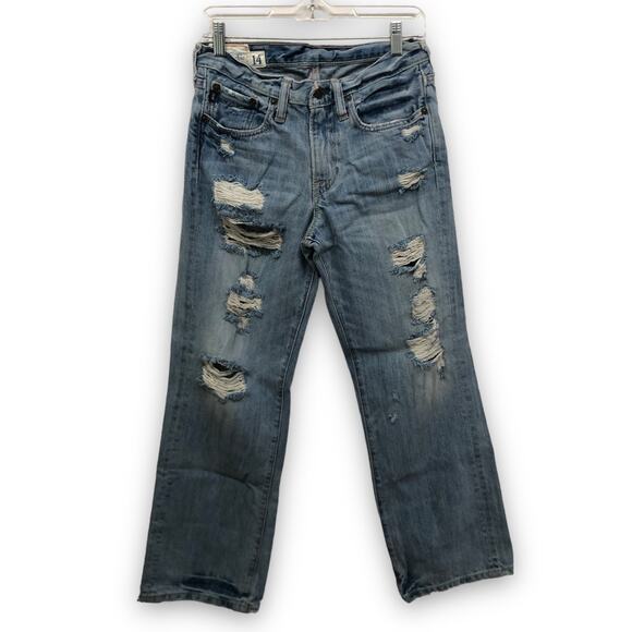 Vintage Abercrombie Jeans Distressed Straight Leg Size 14 - Picture 1 of 7